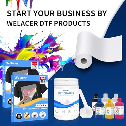 DTF Ink 5Color Kit 100ml x 6 Heat Transfer Ink Refill ET (20.3 Fl Oz)