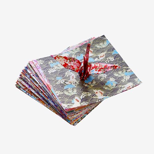 50 Origami Paper Yuzen Washi Paper Different Patterns Japanese Print 6x6 inches for Wedding Decor Japanese Designs (50 count)
