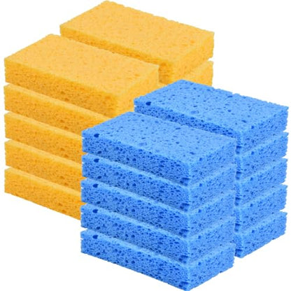 20 Pack Sponges Kitchen Natural Compressed Cellulose Sponges for Dishes Non Scratch for Household Cookware Bathroom Cars Soft Super Absorbent Reusable (20 Count)