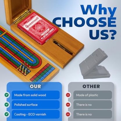 Cribbage Board Game Set with Storage