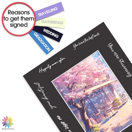 Mat Board Center 50 Pack 8x10 Picture Mat for 5x7 Photo Black