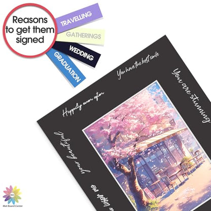 Mat Board Center 50 Pack 8x10 Picture Mat for 5x7 Photo Black