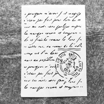 A4 Reusable Vintage Script Stamp Stencil for Painting