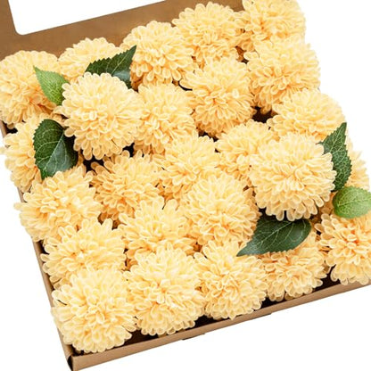 Creamy Yellow Artificial Dahlias (25 Count)