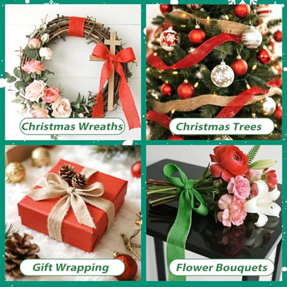 Burlap Ribbon Gift Wrapping
