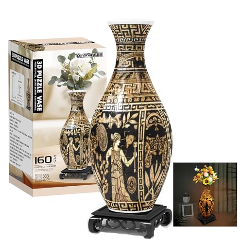 3D Puzzle Vase for Adults with 160 Plastic Pieces (160 Count)