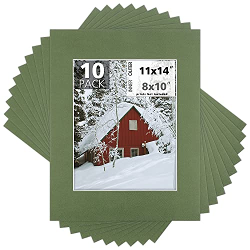 Mat Board Center 10 Pack 11x14 Photo Mats for 8x10 Picture (10 Count)