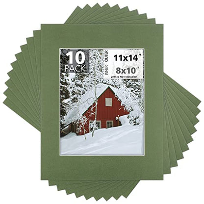Mat Board Center 10 Pack 11x14 Photo Mats for 8x10 Picture (10 Count)