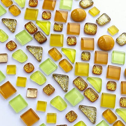 Assorted Gold Yellow Irregular Crystal Mosaic Tiles (9 Ounce)