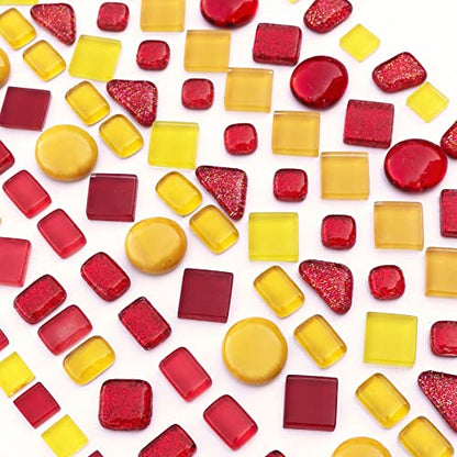 Assorted Orange Red Irregular Crystal Mosaic Tiles (9 Ounce)