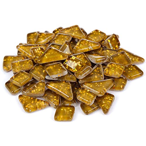 Light Brown Glitter Mosaic Tile Pieces