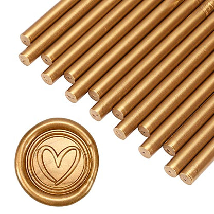 15Pcs Antique Gold Glue Gun Sealing Wax Sticks for Wax Seal Stamp (15 Count)