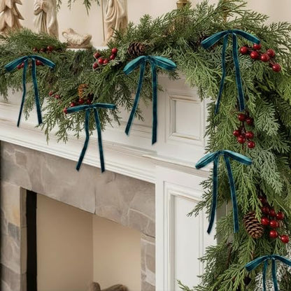 Teal Blue Thin Velvet Ribbon