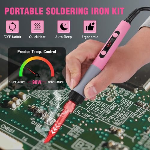 90W Soldering Iron Kit with Digital Display