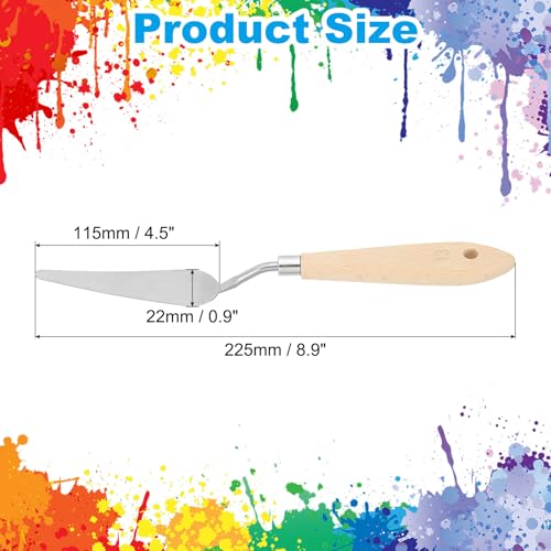 Art Spatula No.13 22mm Stainless Steel Flexible Palette Knife Painting Knife Painting Spatula Oil Painting Mixing Scraper with Wood Handle for Canvas Acrylic Painting