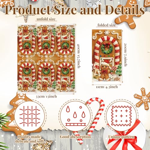 100 Pcs Christmas Guest Napkins 2 Ply Gingerbread Man Disposable Paper Napkins for Decoupage Xmas Tree Decorative Gingerbread Man Christmas Cocktail Guest Hand Towel for Party Table Dinner Bathroom (100 Count)
