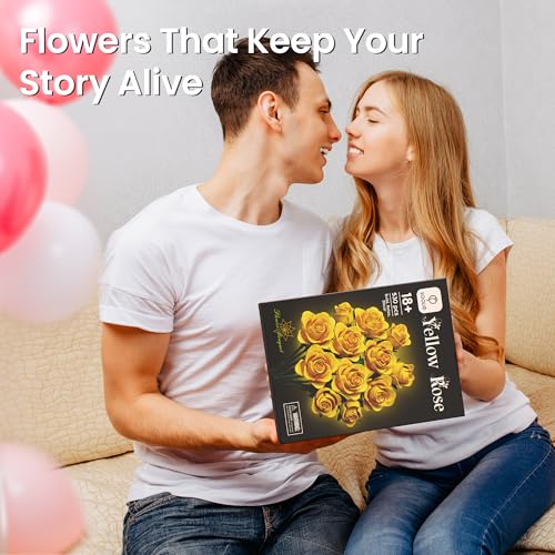 Rose Flower Bouquet Building Set for Adults
