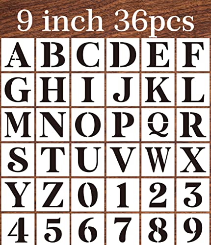 Letter Stencils for Painting 9" Alphabet Stencils (36 Count)