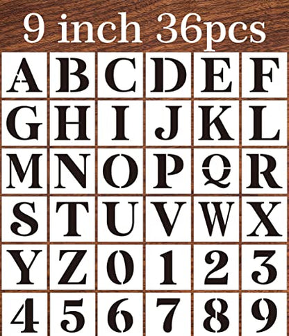 Letter Stencils for Painting 9" Alphabet Stencils (36 Count)