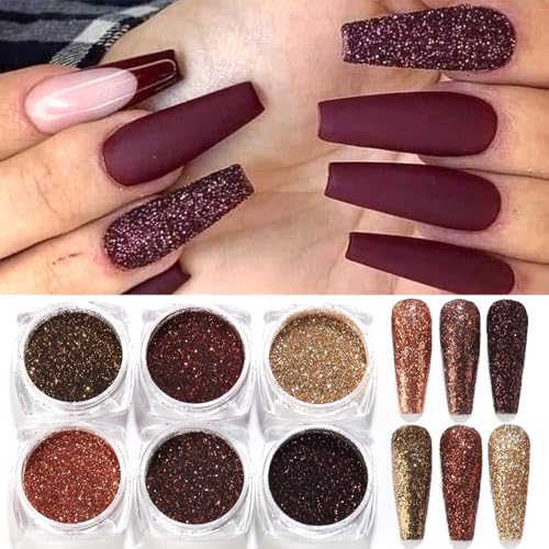 6 Colors Holographic Nail Art Glitter