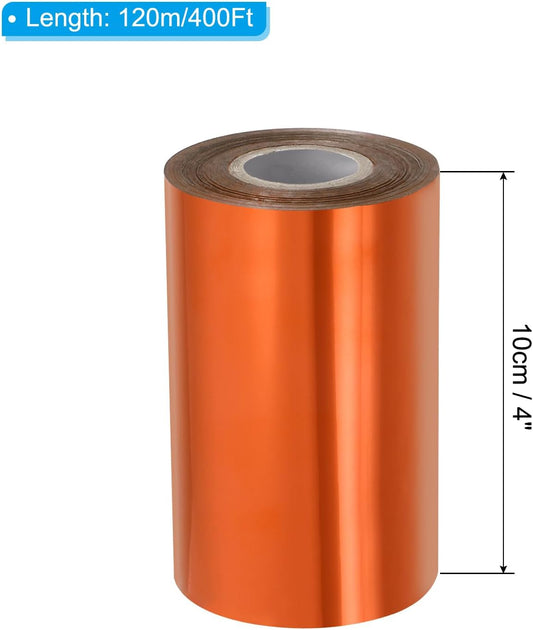 PATIKIL 4"x400Ft Hot Stamping Foil Paper, Heat Transfer Hot Stamping Paper Foil Roll for Leather DIY Logo Decor Craft Gift Package Scrapbook Card, Bronze