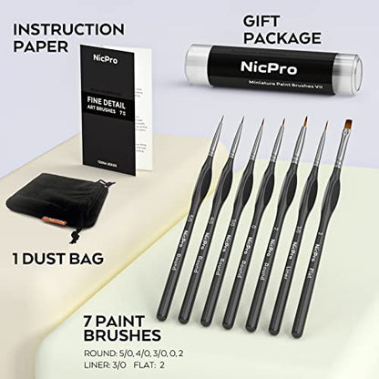 7 PCS Micro Fine Detail Paint Brush Set (7 Count)