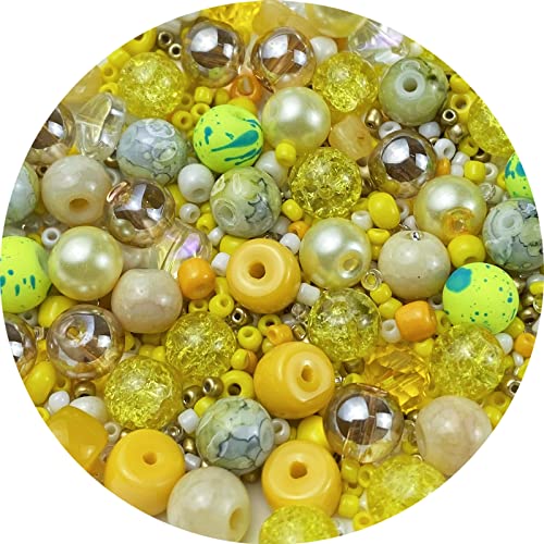 Assorted Glass Resin Beads Multi Size Colors Smooth Cracked Gravel Millet Spacer Beads for Bracelets Necklace Earring DIY Jewelry Making Craft