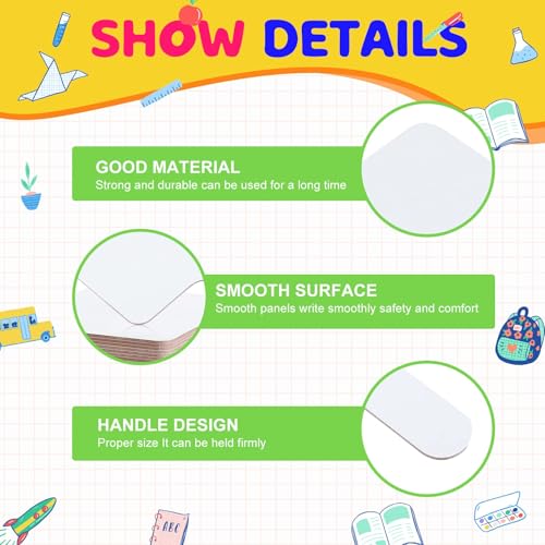 50 Pcs Dry Erase Answer Paddle 7 x 9 Inch Handheld Wooden White Board Double Sided Dry Erase Small Whiteboards for Students Classroom Games Party Auction Paddles for Bidding Meeting Voting (50 Count)