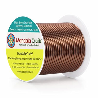 14 Gauge Light Brown Anodized Aluminum Craft Wire