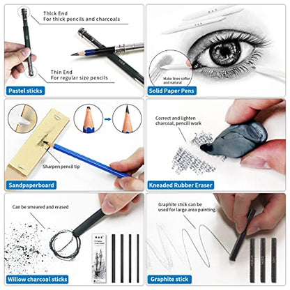 48 Piece Sketching & Drawing Kit for Adults & Beginner Artists