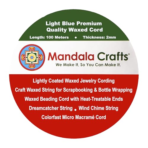 2mm Light Blue Waxed Cord (327 Foot)