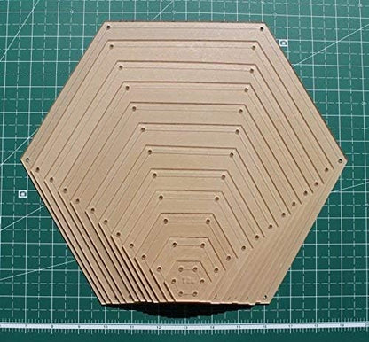 Hexagon Quilting Template Set - 1", 2", 3", 4", 5", 6", 7", 8", 9", 10", 11", 12" with 1/4" Seam Allowance - Durable Acrylic Templates for Quilting, Patchwork, Crafting, & Sewing Projects