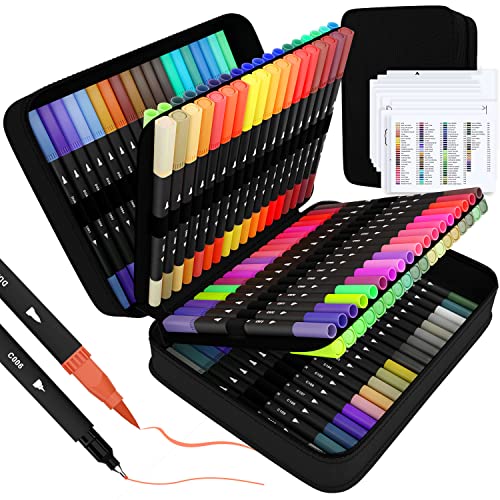 Art Supplier Dual Brush Markers Pens (110 Count)