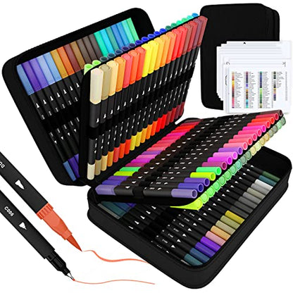 Art Supplier Dual Brush Markers Pens (110 Count)