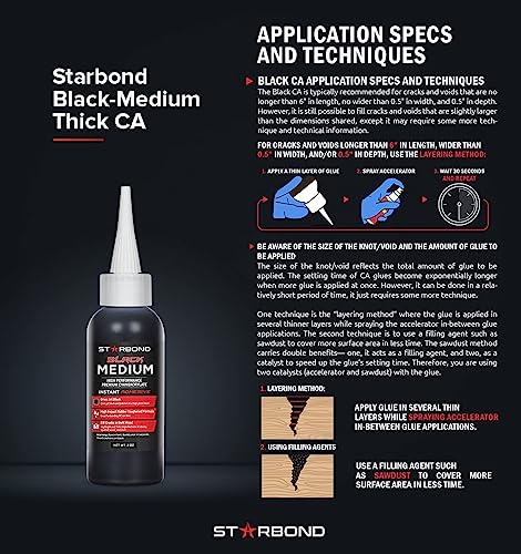 Black Medium Thick CA Glue Pro Kit (2 Fl Oz)