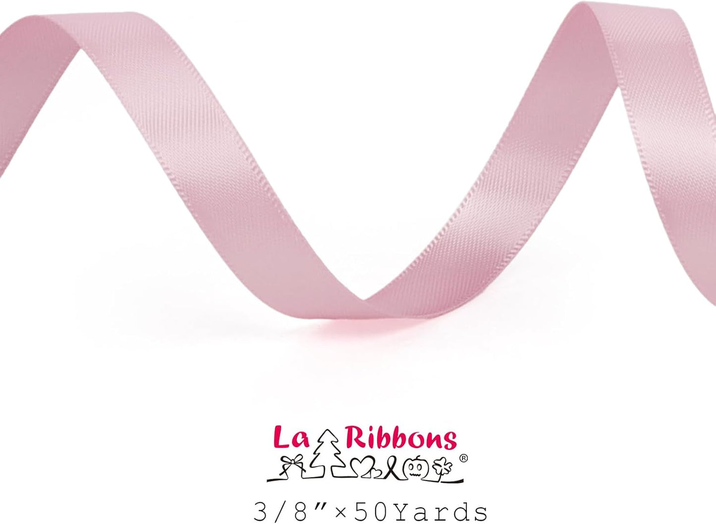 LaRibbons 3/8 Inch 50 Yard Double Faced Satin Ribbon,Rose Pink Small Satin Craft Fabric Ribbon for Gift Wrapping Floral Bouquets Wedding Party Decoration - Crafty Corner