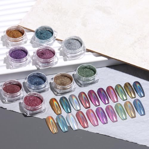 10 Colors Holographic Nail Powder