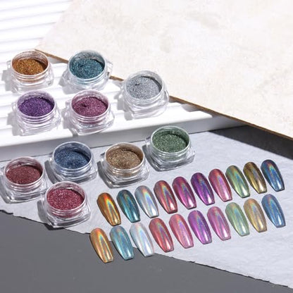 10 Colors Holographic Nail Powder