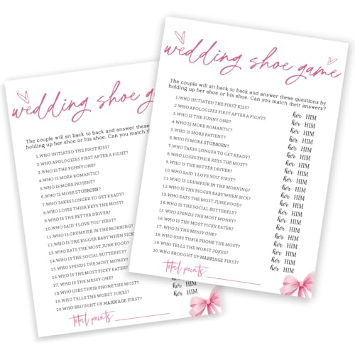 Bridal Shower Game Cards