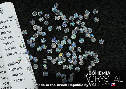 100 pcs of Faceted Fire Polished Pressed Czech Glass Beads 4mm (100 Count)