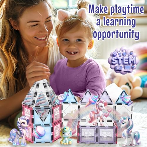 Unicorn Magnetic Tiles (61 Count)