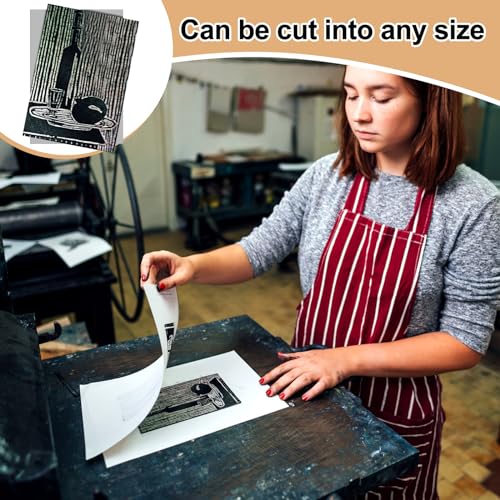4 Pcs 12 x 18 Inch Linoleum Block Rubber Carving Block Soft Linocut Blocks Large Linoleum Sheet Unmounted Lino Plates for Engraving Art Project Printmaking Artist Studio Supplies