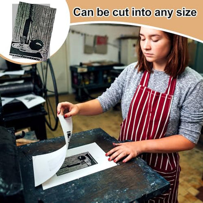 4 Pcs 12 x 18 Inch Linoleum Block Rubber Carving Block Soft Linocut Blocks Large Linoleum Sheet Unmounted Lino Plates for Engraving Art Project Printmaking Artist Studio Supplies