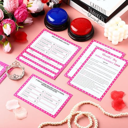 Valentine's Day Friendly Feud Game with 2 Answer Buzzers for Party (30 Count)