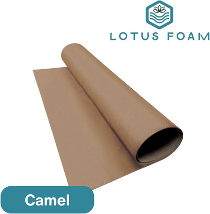 LotusFoam Large 3mm EVA Foam Sheet - 44"x 85" High Density Foam 130 kg/m3 for Cosplay, Costumes, Crafts, Flooring, Outdoor Use - 35 Colors (Camel) - Camel - Crafty Corner