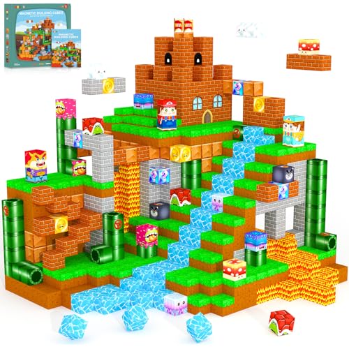 Magnetic Blocks Building Games Kids Toys for 3 4 5 6 7 8 9 10 11 12 13 Year Old Boys Girls (100 Count)