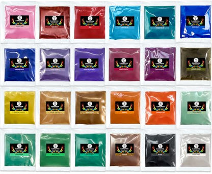 Mica Powder 24 Colors Pearlescent Pigment Powder for Epoxy Resin (24 Count)