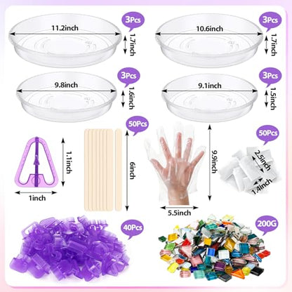 12 Set Stepping Stone Mold Kit Gift Creating Stepping Stones Garden Markers Round Concrete (12 Count)