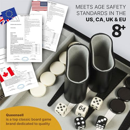 Large Black Backgammon Sets for Adults