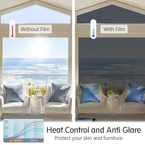 One Way Privacy Window Film Black Silver 17.5in x 6.5ft (104.125 Sq Ft)